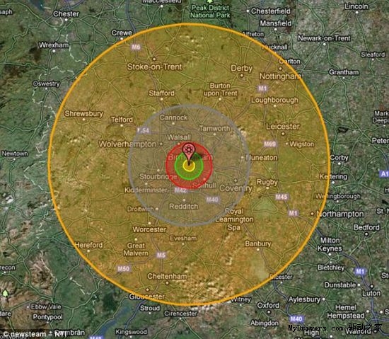 核地图展示核武器恐怖破坏程度