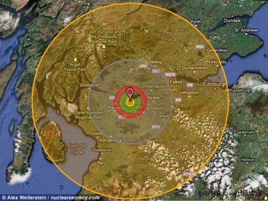 核地图展示核武器恐怖破坏程度